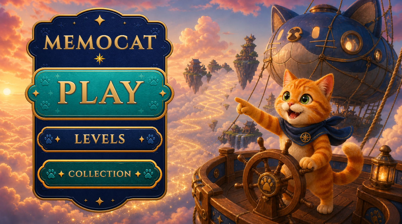 A cheerful orange cat adventurer from MemoCat